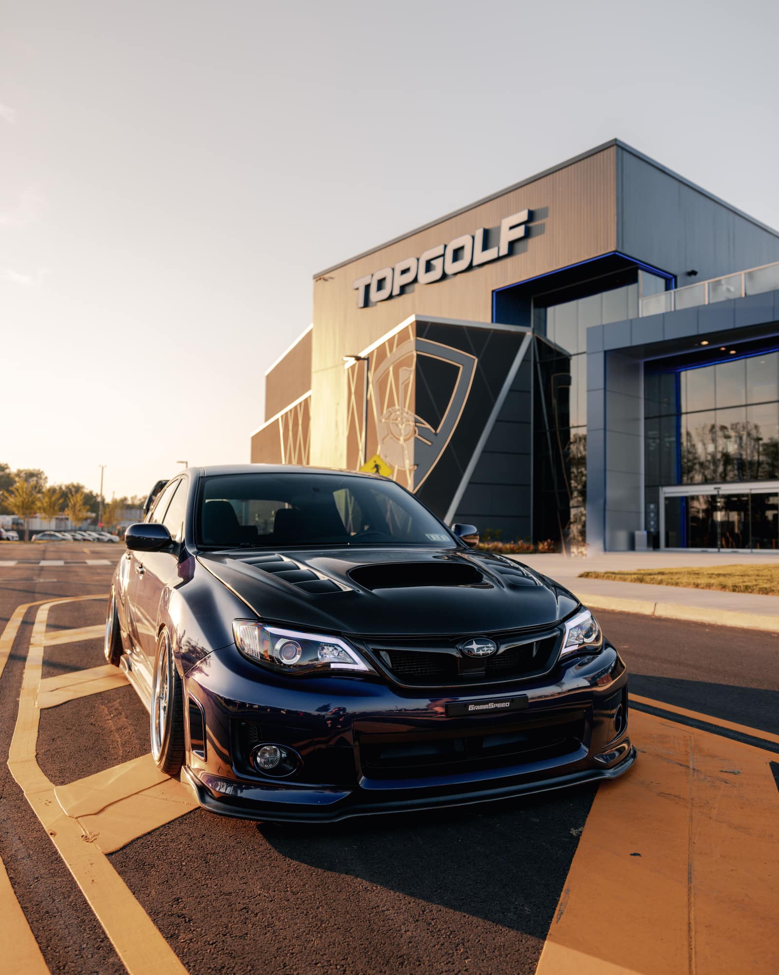 Subaru WRX STI at dusk, JDM car culture